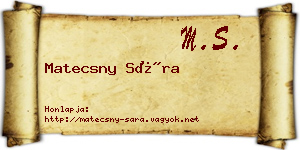 Matecsny Sára névjegykártya